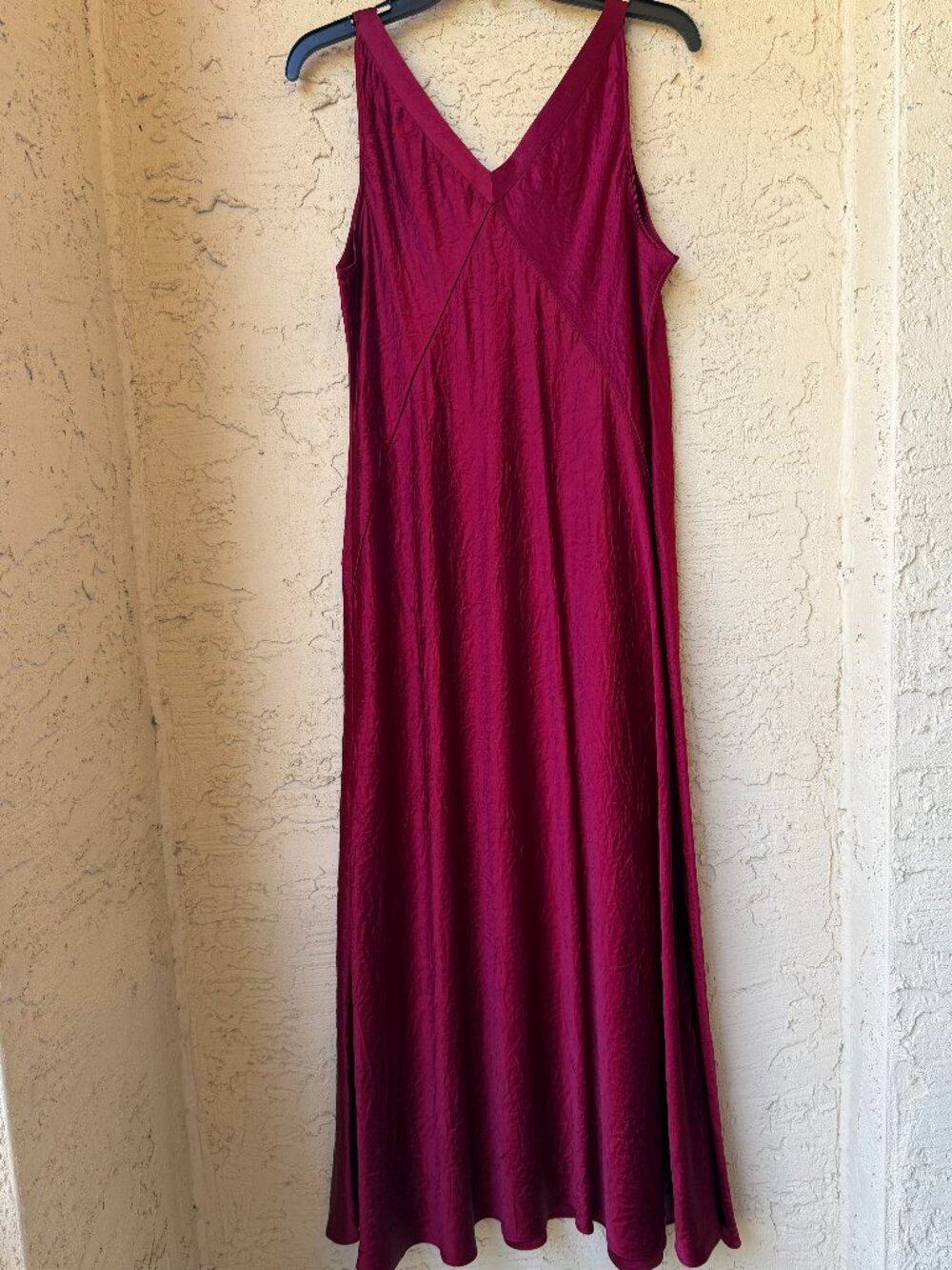 Eileen Fisher Wine Red Satin Dress Elegant Sleeveless Cocktail Party NEW - Picture 6 of 9